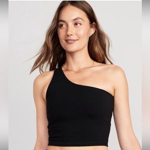 Old Navy active light support power chill one shoulder long line sports bra